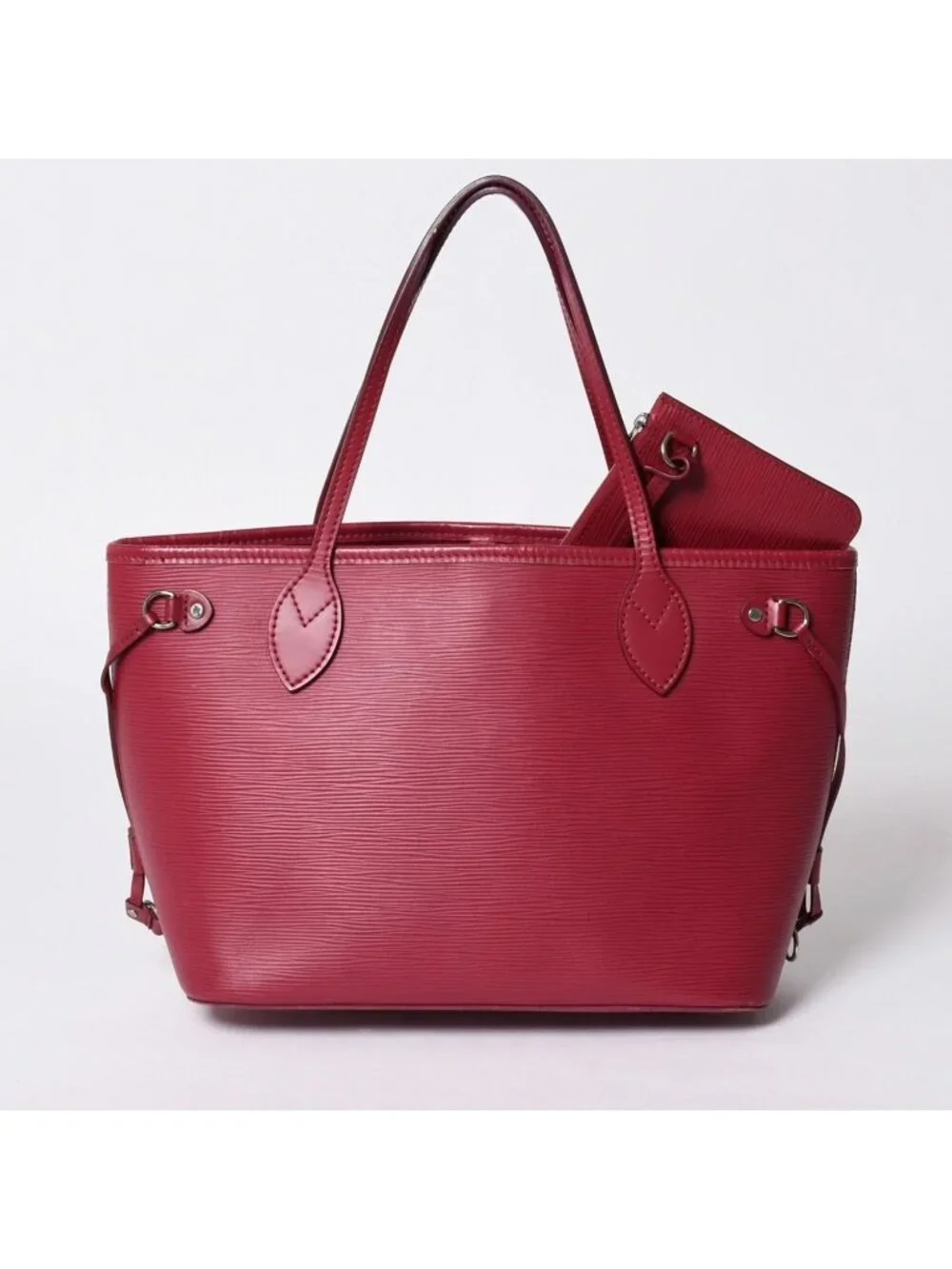 Louis Vuitton Neverfull PM Handbag Epi Leather Bordeaux Silver